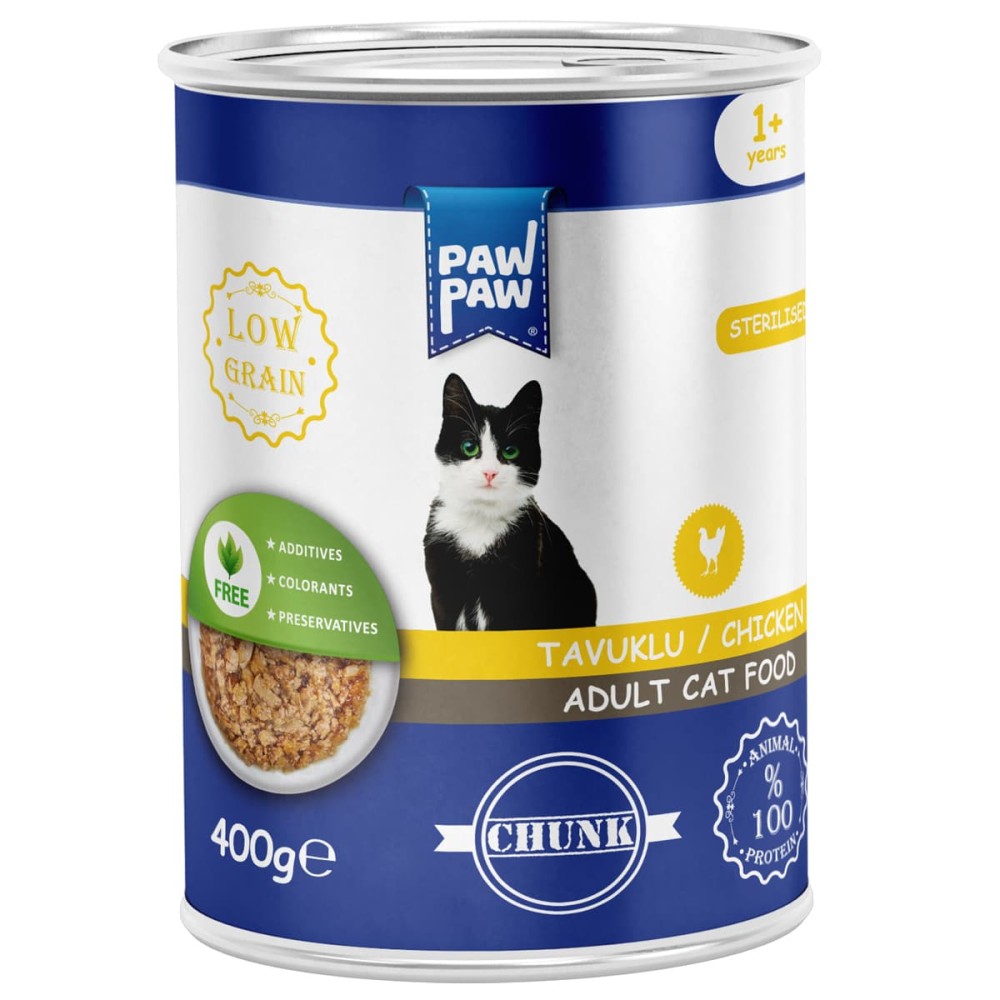 Pawpaw Low Grain 400gr Υγρή Τροφή για Στειρωμένες Γάτες με Κοτόπουλο Pawpaw Low Grain 400gr Υγρή Τροφή για Στειρωμένες Γάτες με Κοτόπουλο